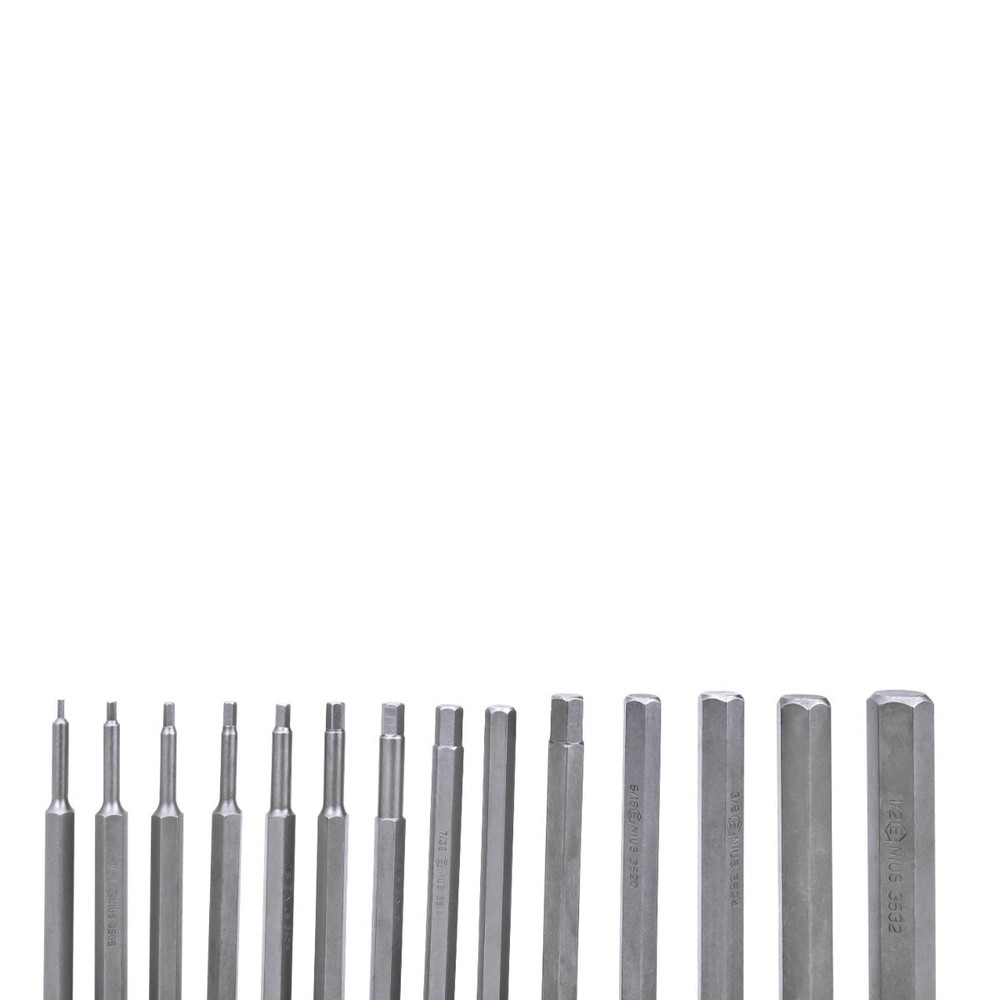 Genius Tools 12 Piece 1/4" & 3/8" Dr. SAE Long Hex Bit Socket Set - BS-2314HL
