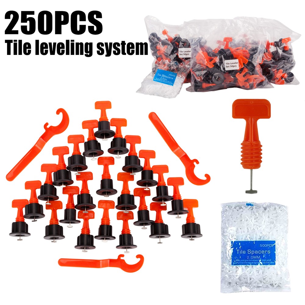 250pcs Tile Leveling System 1/16" Set Reusable Tile Leveling Installation Tools