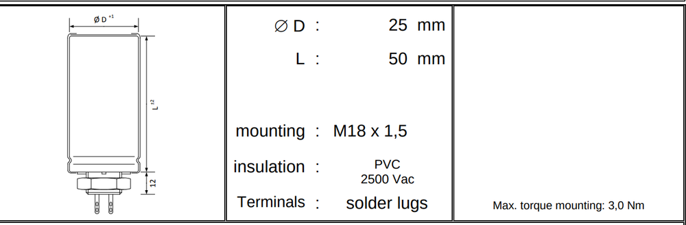 THREE 100 MFD uf 550V German Capacitor Screw Base KON6500