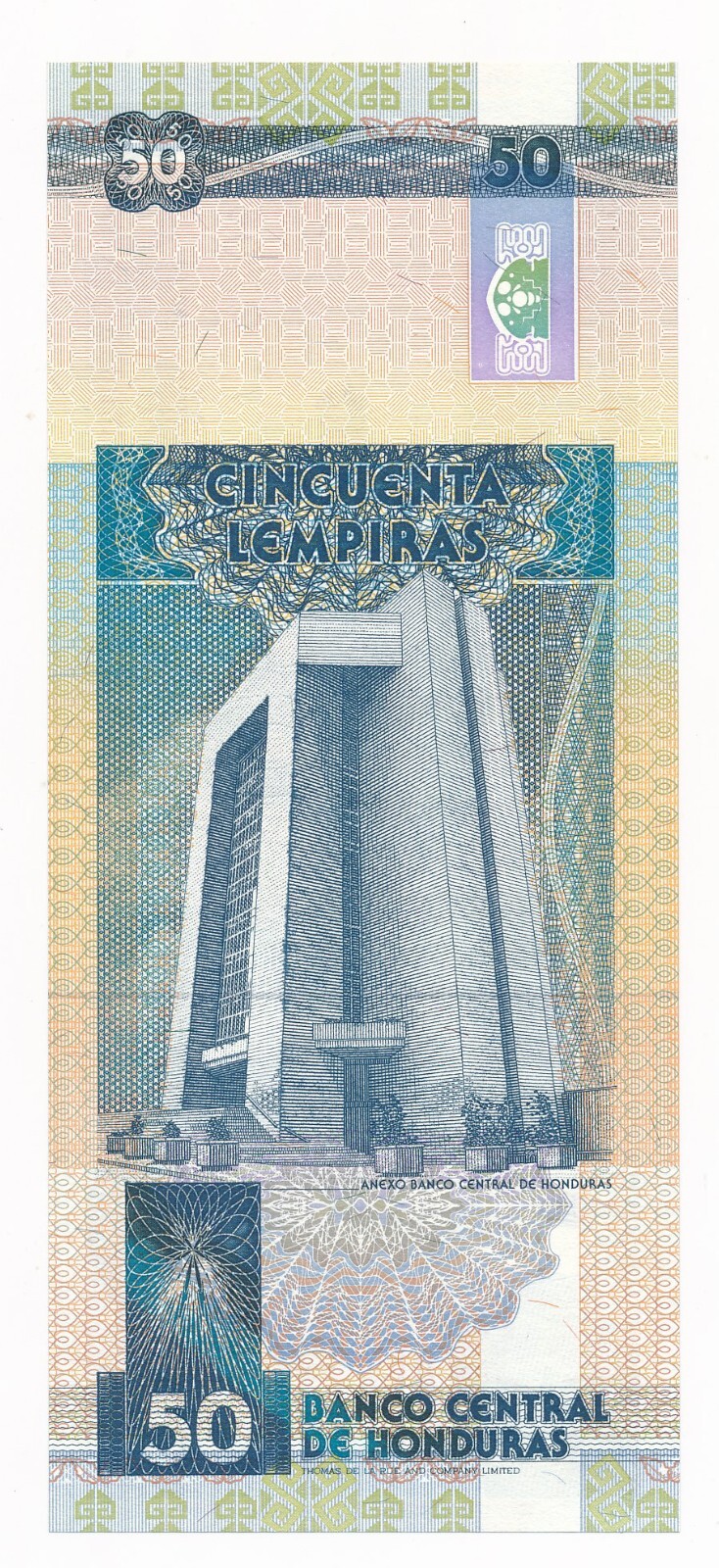 HONDURAS 50 Lempiras 1994 P. 74 / 74c; Choice Unc Note