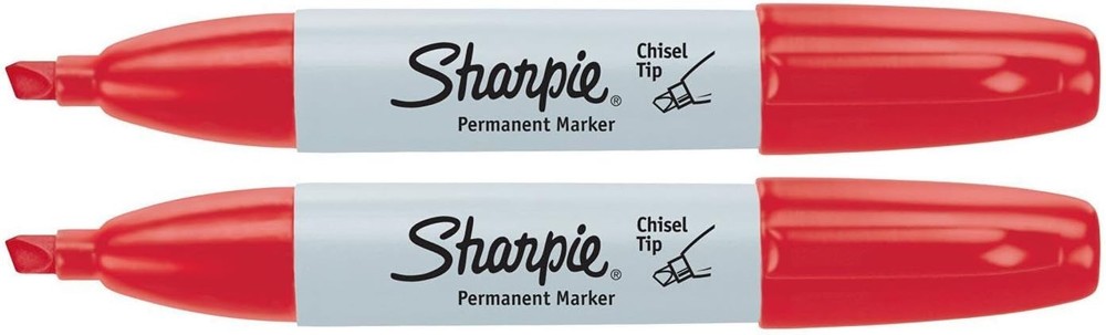 Sharpie 38283  Chisel Tip Permanent Marker, Red Ink 12pk (dozen)