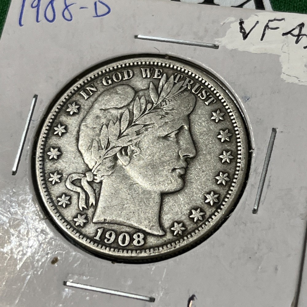 1908-D Barber Half Dollar Very Fine
