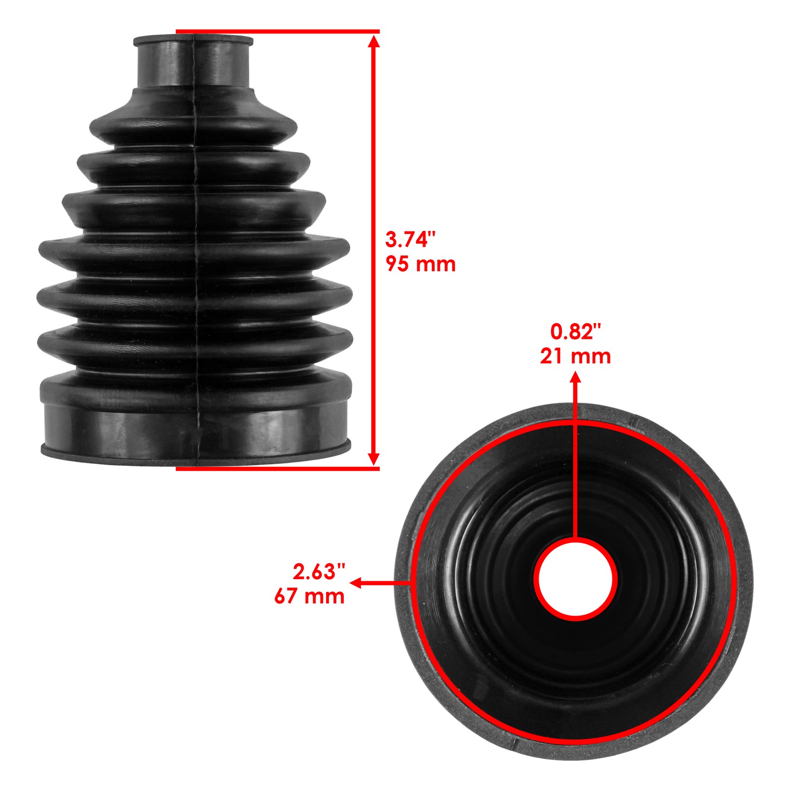 Front Outer & Inner CV Axle Boot For Honda Pioneer 500 SXS500M2 2017 2018-2021