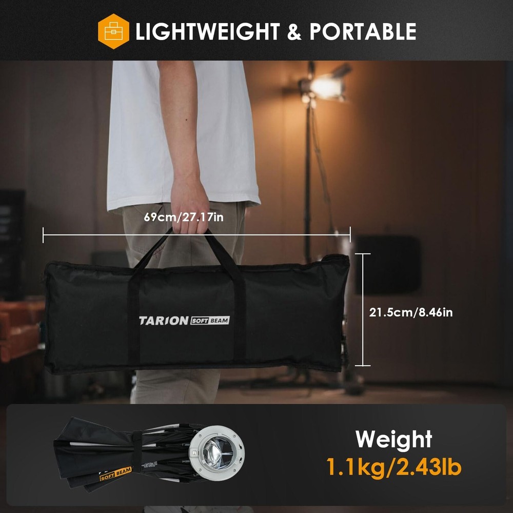 TARION Foldable Octagonal Softbox 35.4in(90cm): Quick 1-Step Setup Bowens Mou...