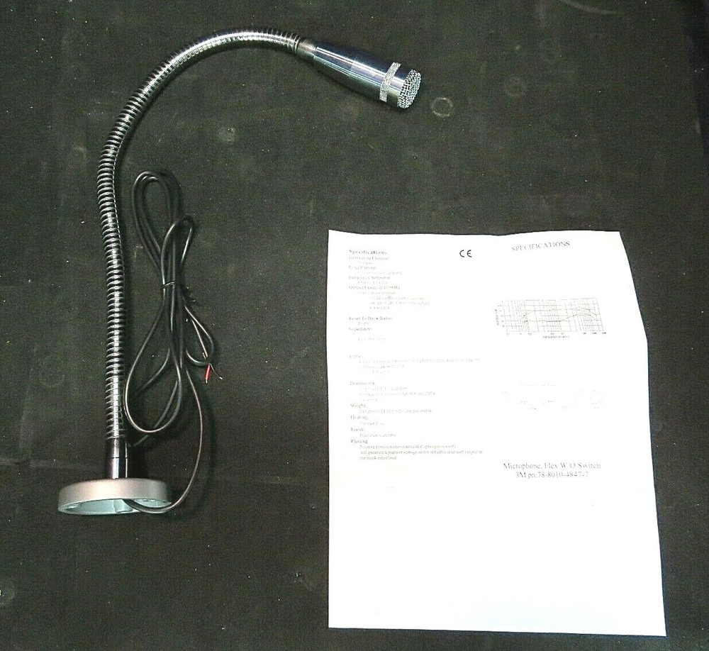 3M 78-8010-4847-7 Flex Microphone (No Switch) "NIB"