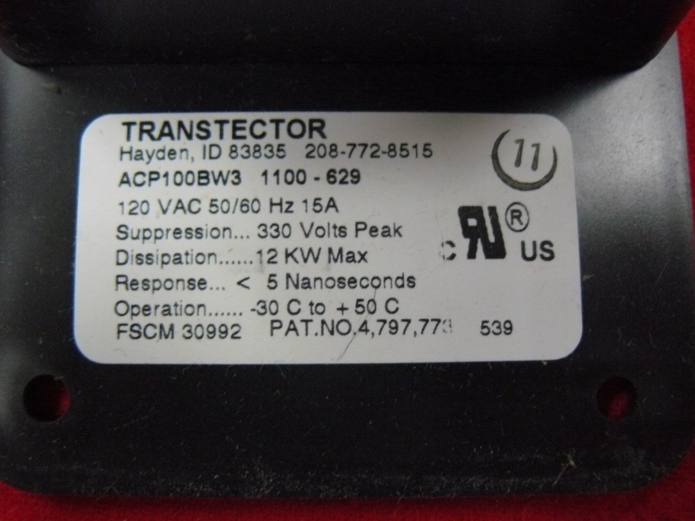 TRANSTECTOR ACP100BW3 Circuit Surge Protector 120 VAC