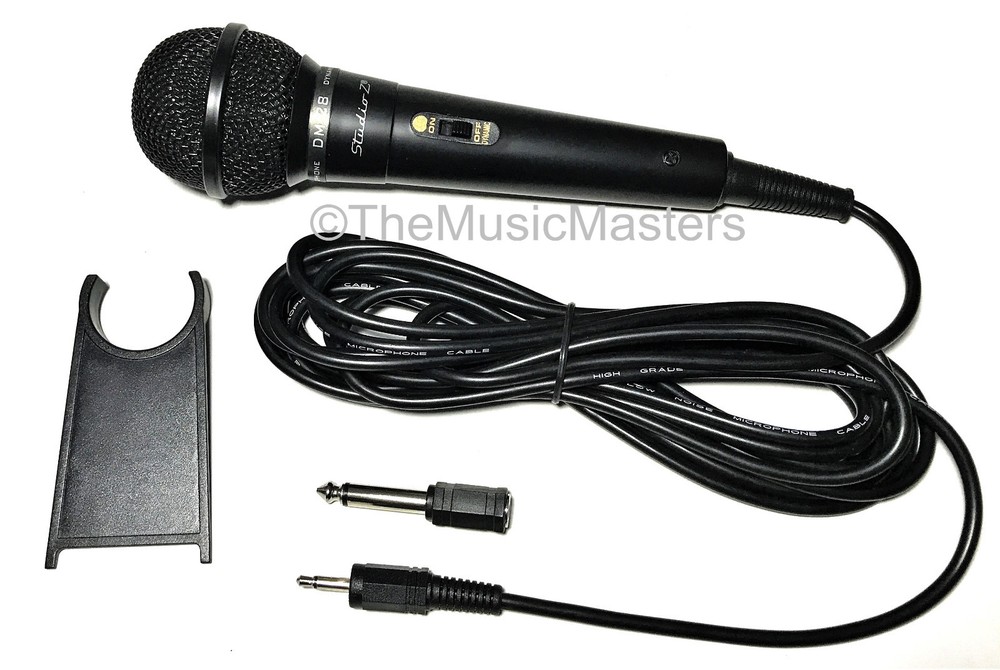 (2) DJ Karaoke PA Computer Podcast Mic MICROPHONE Extra Plug Adapter Table Stand
