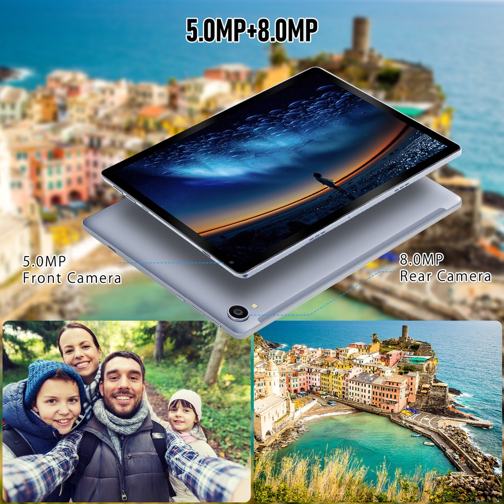 10.1 inch Android 14 Tablet 10+128GB IPS Touchscreen Octa-core Processor Wi-Fi