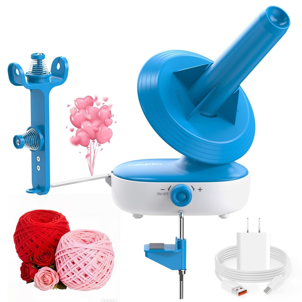 Caydo Electric Yarn Winder Pro, 10oz Large Automatic Ball 10oz, Blue