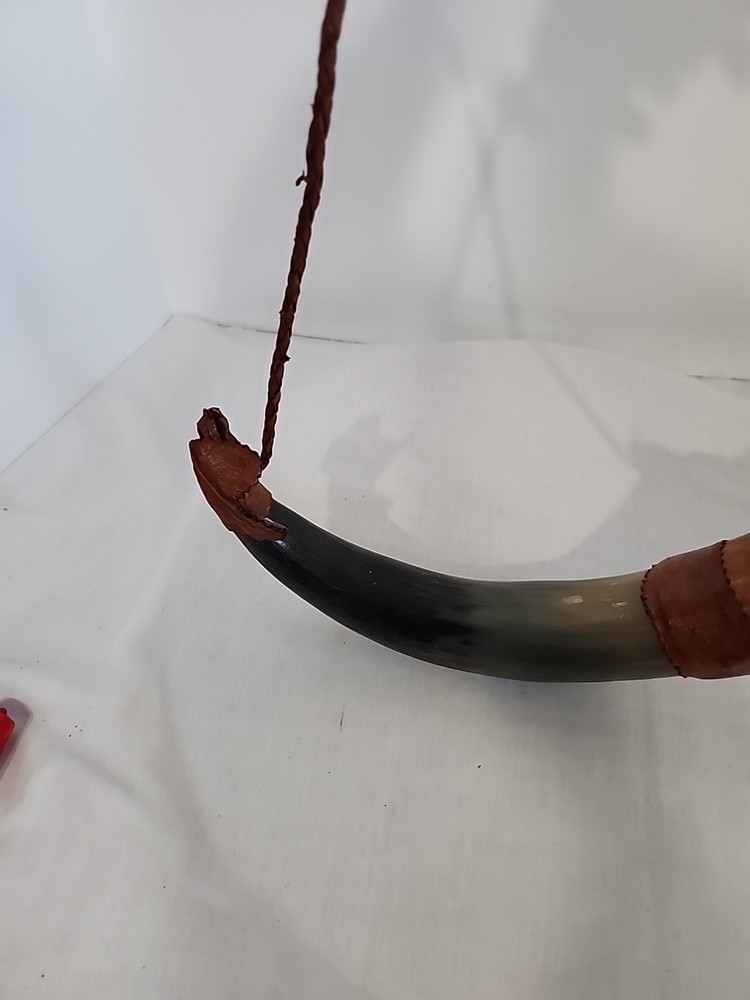 Gun Powder Horn Muzzleloader Reenactment Mountain Man Rendezvous LEATHER Plastic