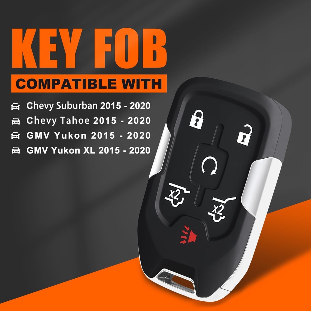 6 Button Replacement Key Fob Shell Case Cover Compatible with Black XFL - 6B