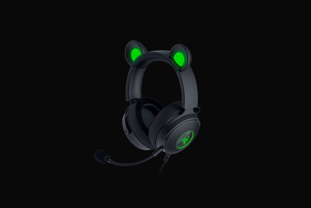 Razer Kraken Kitty V2 Pro Wired RGB Headset: Interchangeable Ears (Kitty, Bear,