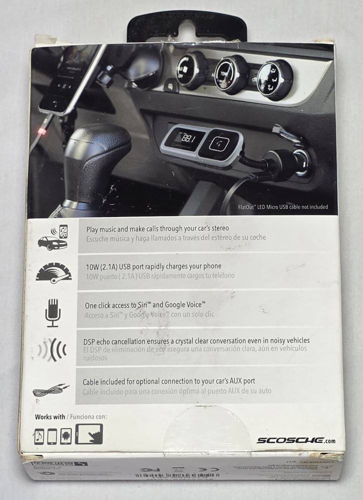 Scosche Bluetooth Hands-Free Car Kit FM Transmitter BFTMSR-SP1