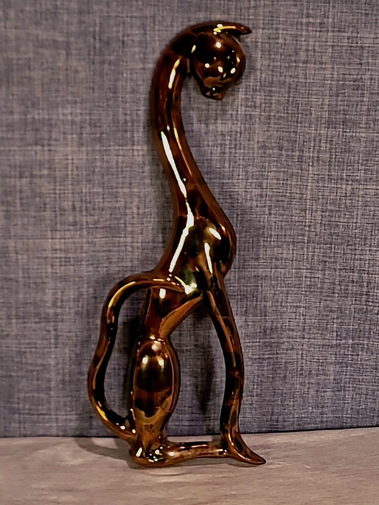 Atomic Siamese Cat Rare Arnels Ceramic Wall Hanger Retro  Copper Swirl Pattern