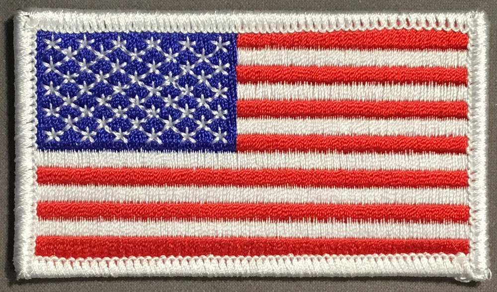 American Flag White border patch