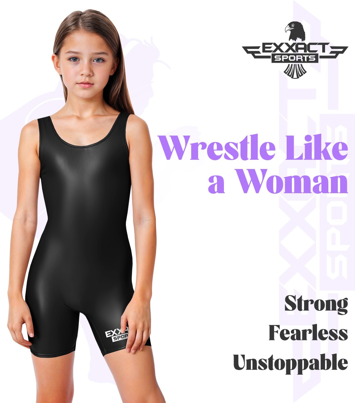 Exxact Sports Youth Girls Wrestling Singlet High-Cut, Full-Coverage For Kids