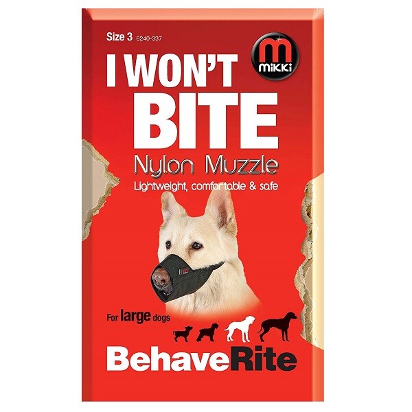 Mikki Muzzle for Dogs XS-XL Size 0-10 Soft Nylon Bite Protection Dog Training