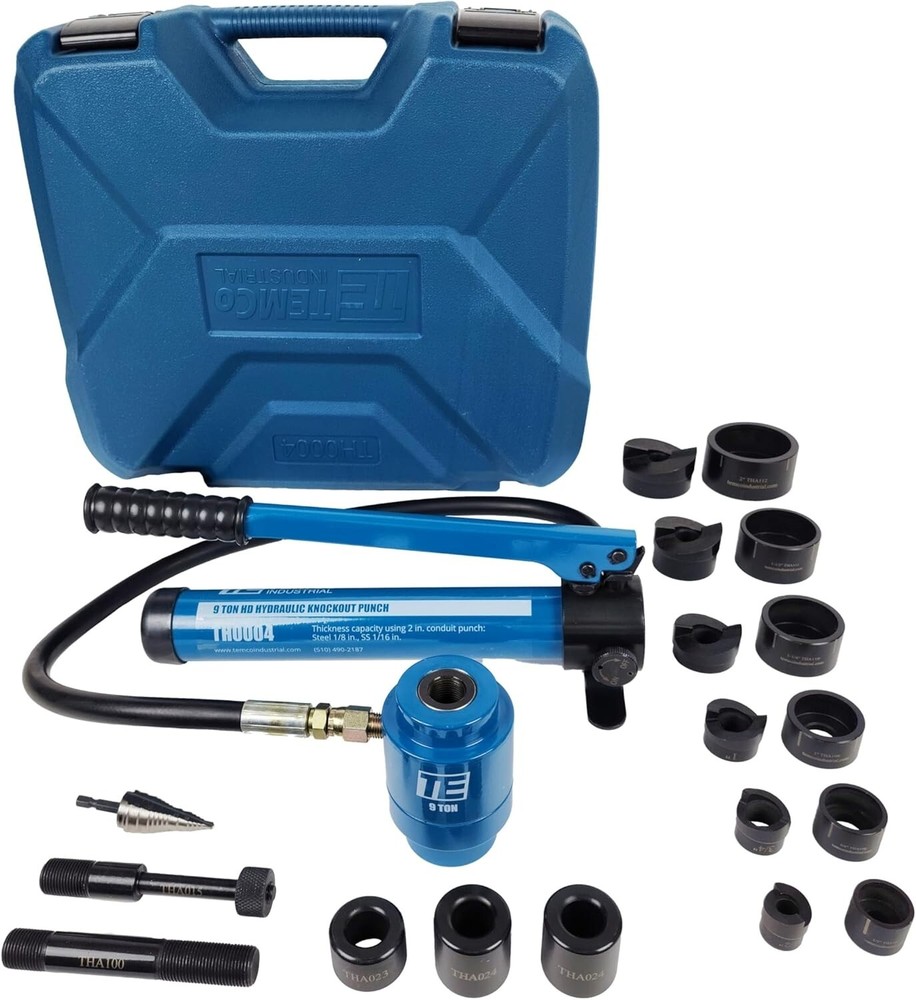 Hydraulic Knockout Punch - Electrical Conduit Hole Cutter Set KO Tool Kit 5 Year