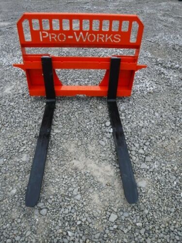 72" Root Grapple Bucket and 48" Long Pallet Forks Attachment Combo Quick Attach