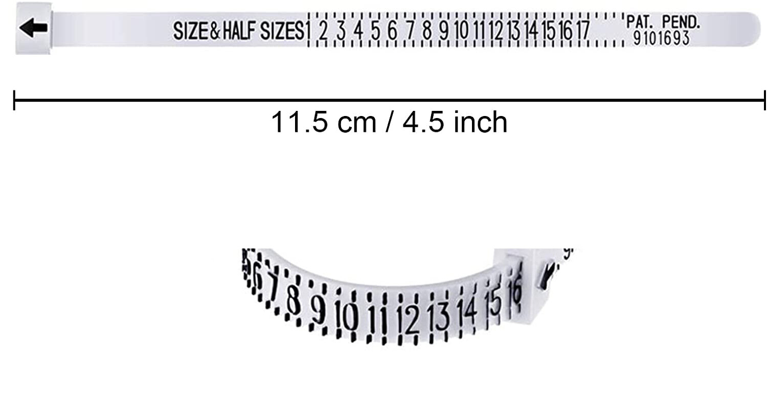 2-Pack Ring Sizer Measure Tool Gauge Plastic Finger Sizing Finder Reusable 1-17