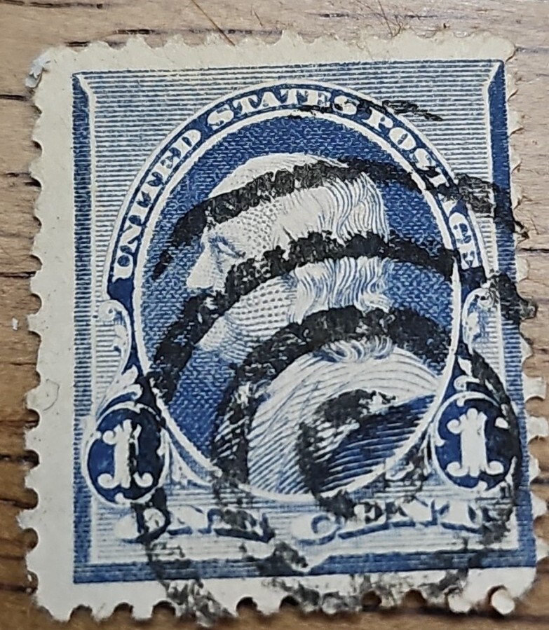 US Stamp Scott #219 ~ FRANKLIN 1c