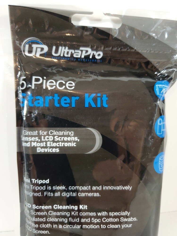 UltraPro Camera Supplies 5 Pc Starter Kit- Mini Tripod, Cleaning Kit, Protector
