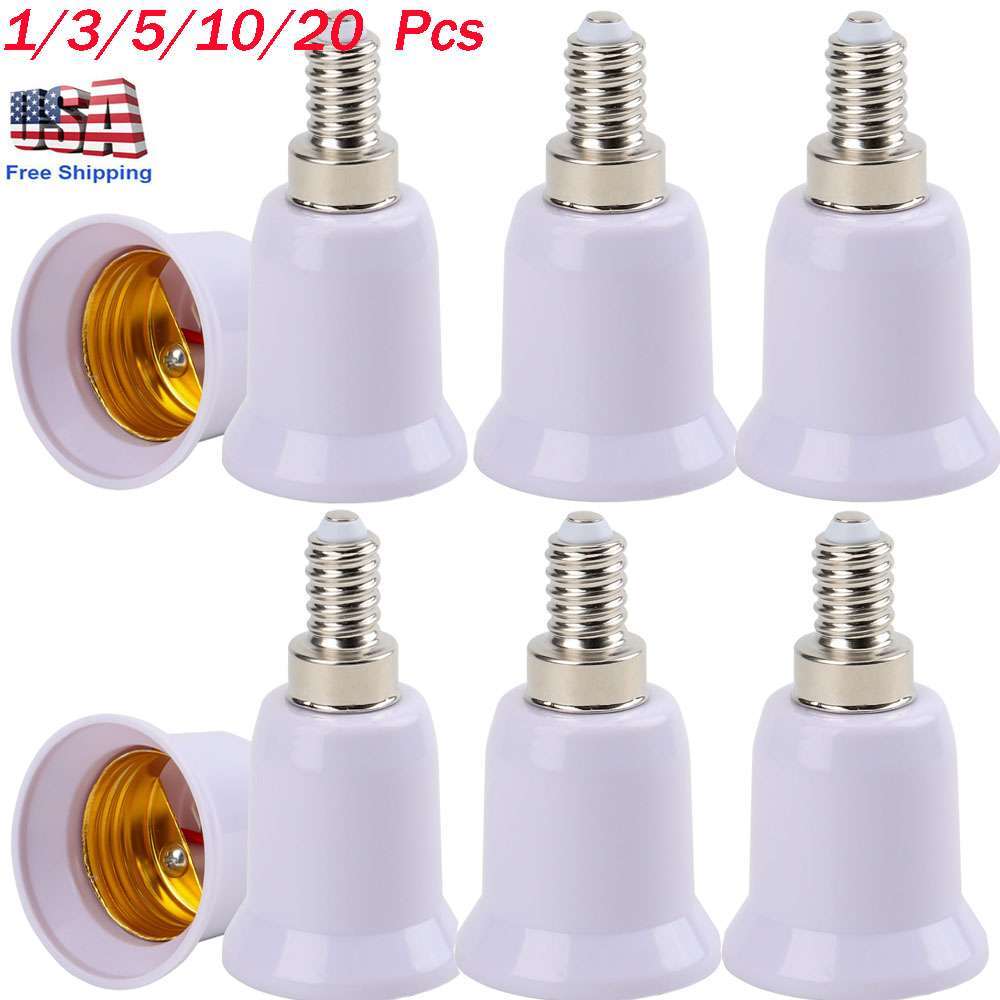 5/10/20Pcs Light Bulb Socket Adapter E12 to E26/E27 Base Chandelier Converter US