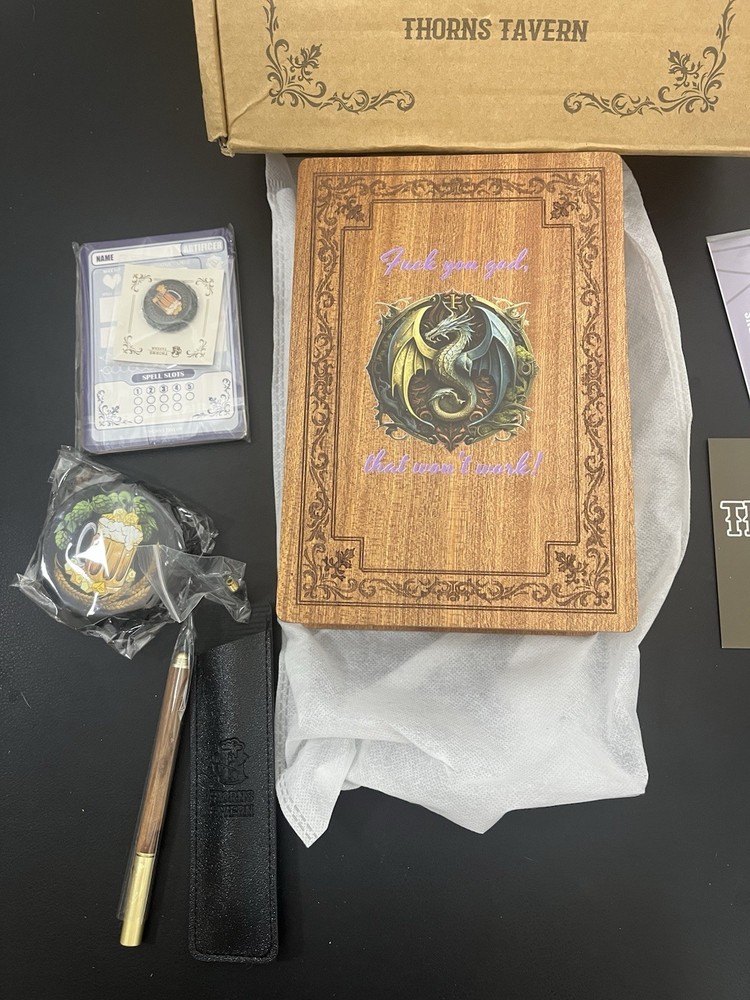 Thorns Tavern Dice Tower W/ inscription