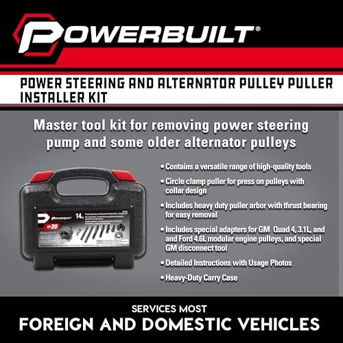 Power Steering and Alternator Pulley Remove and Install Replace Tool Set
