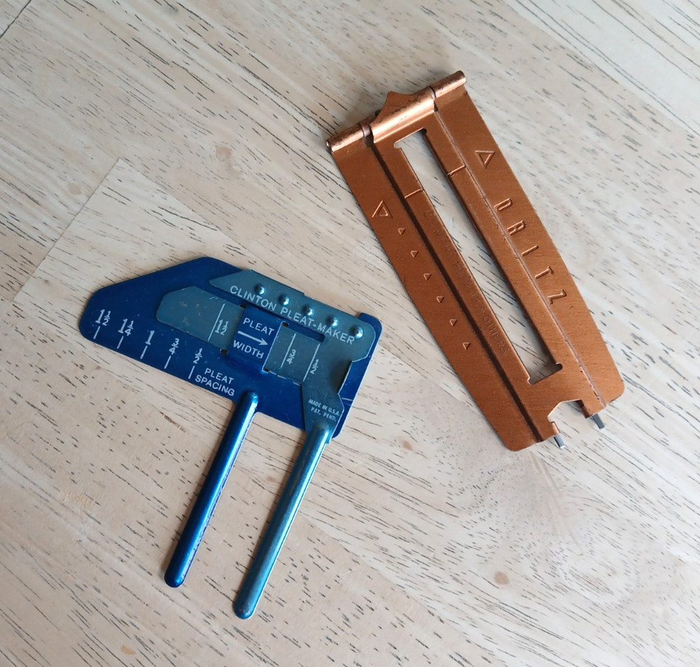 Vintage Clinton Pleat-Maker & Dritz Bound Buttonhole Maker Sewing Attachments