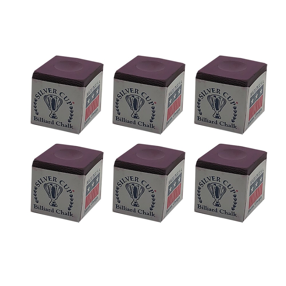 Silver Cup 6 Plum Billiards Pool Cue Chalk