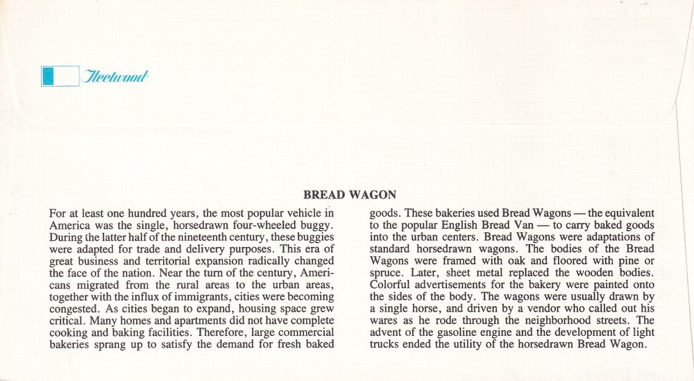 STAMP US SCOTT 2136 "Bread Wagon 1880's" 25 CENT 1986 FDC - A