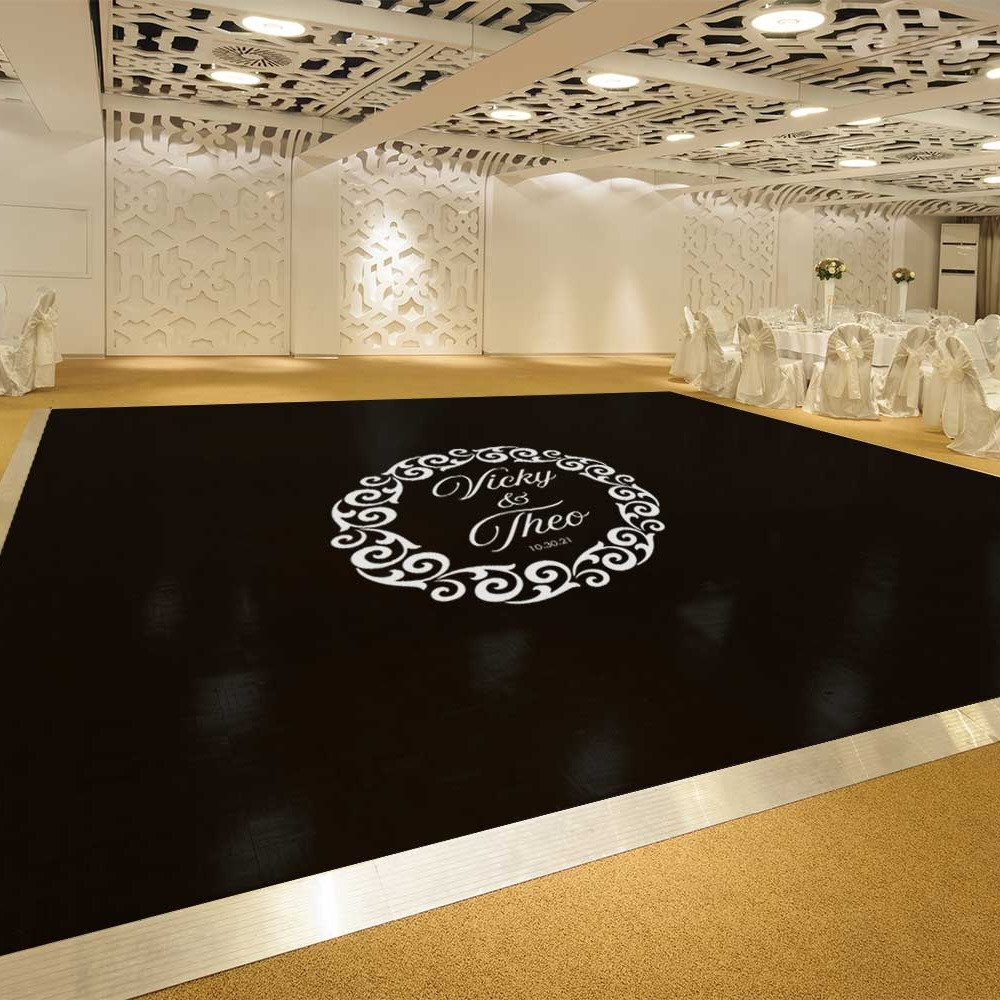 Wedding Dance Party Vinyl Floor Cover Gloss & Matte White & Black Decal Sticker