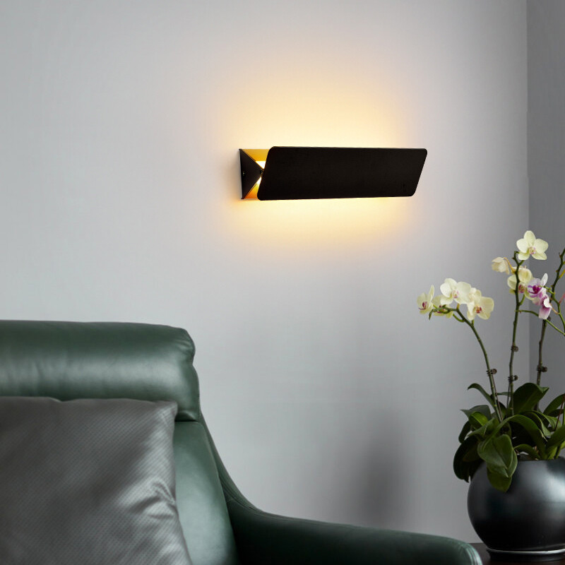 Indoor LED Wall Light Adjustable Up/Down Lamp Fixture Surface Mounted Black Pub