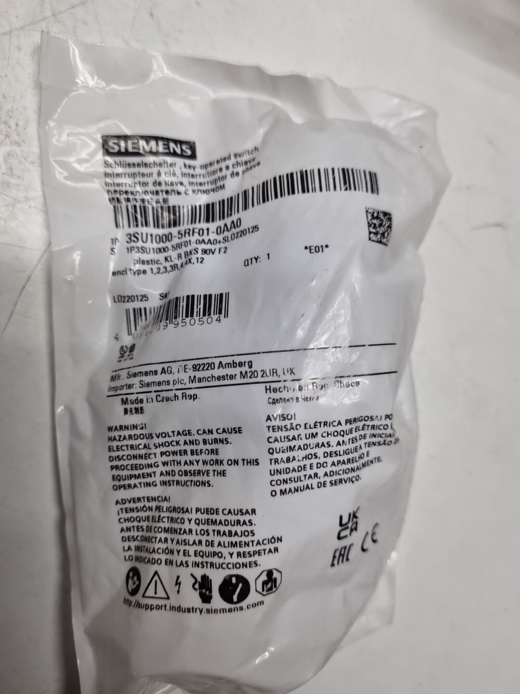 Siemens Dig.Industr. Key switch BKS 3SU1000-5RF01-0AA0 selector switch