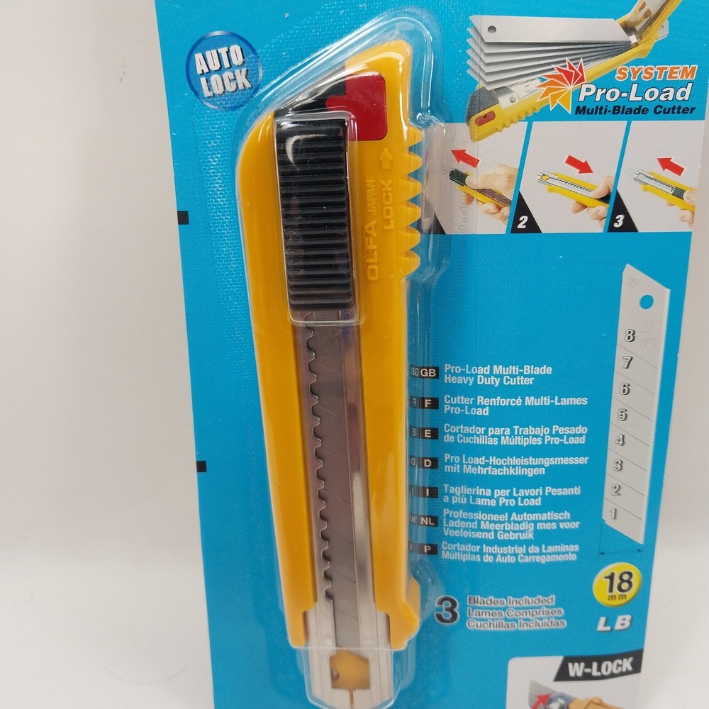 OLFA 18mm PL-1 Pro-Load Multi-Blade Auto-Load Utility Knife