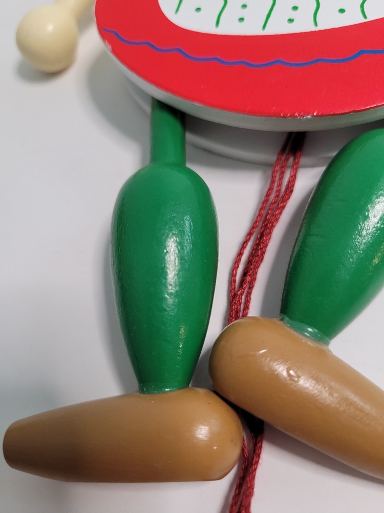 Wooden Pull String Toy Jumping Jack Figure Pull String Marionette