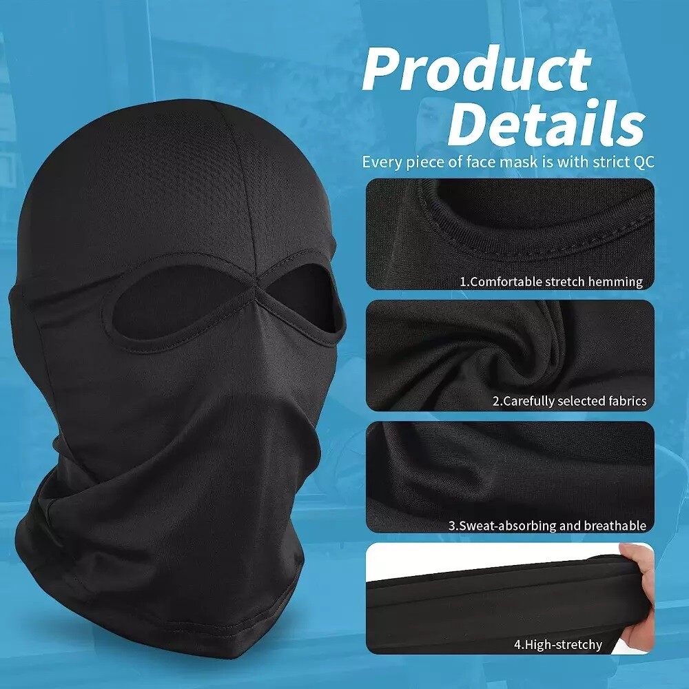 2 Hole Balaclava Full Face Mask Beanie Ski Sun Hood Motorcycle Cycling Outdoor