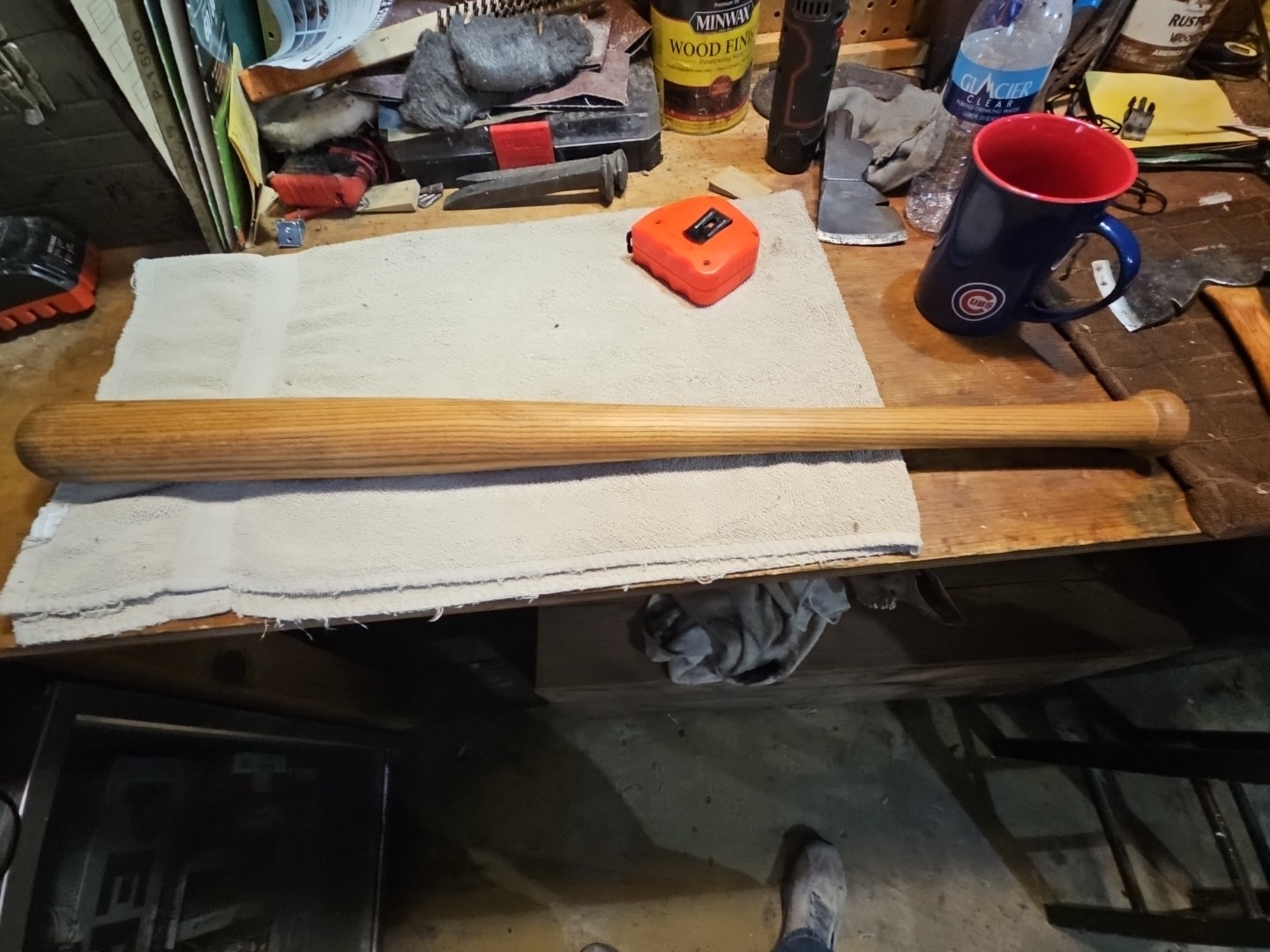 Vintage Warm Up Bat With Lead Weight 30-inch Wooden Training Baseball Bat