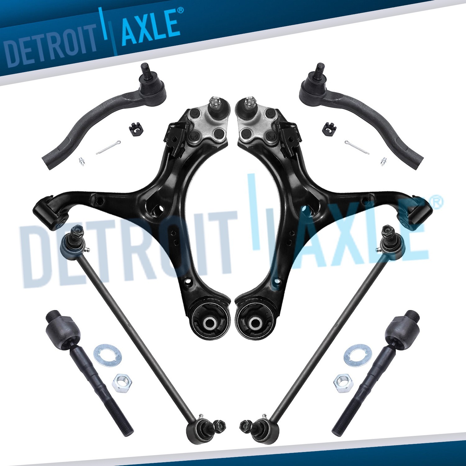 Front Lower Control Arms Sway Bars Tie Rods for 2012-2015 Honda Civic Acura ILX