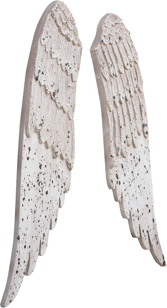Small Decorative Angel Wings in Distressed Grey