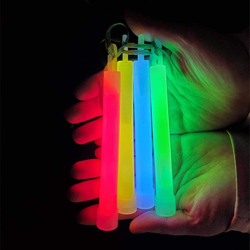 10 Pack 6" Glow Sticks, Ultra Bright 12hr Light for Camping, Hiking, Emergencies