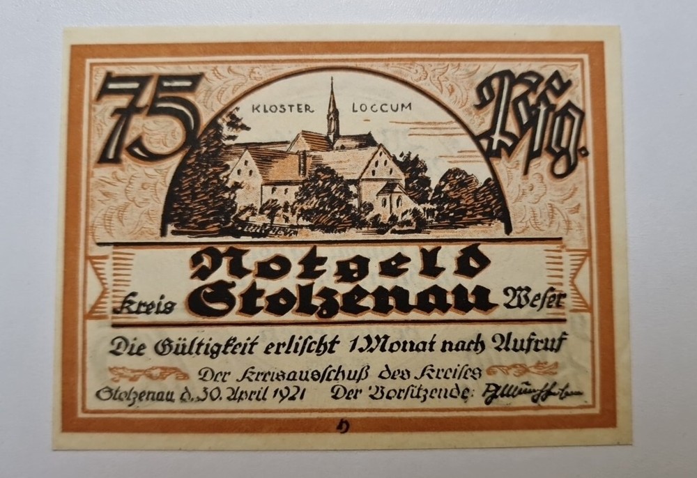 75 Pfennig 1921 Excellent Condition Old BANKNOTE Germany