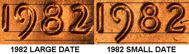 1982-P SMALL & LARGE DATE COPPER Lincoln Cent UNCIRCULATED