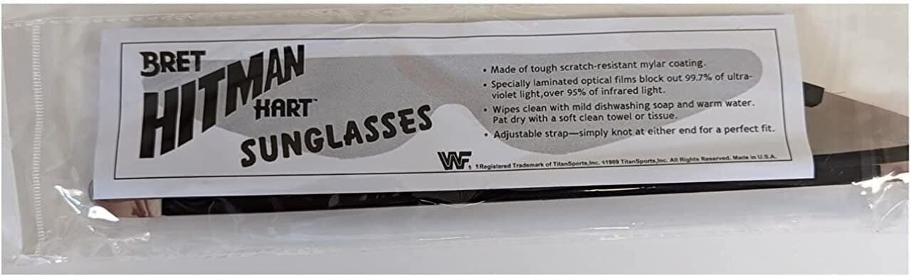 Hitman WWF Logo Pink Bret Hitman Hart Wrap Around Shades Sunglasses