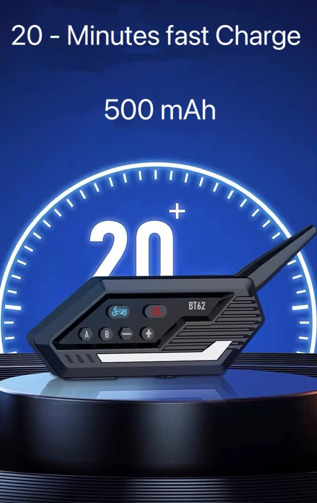 Motorcycle Helmet Bluetooth Intercom 800m Range IP67 Waterproof Call Mic