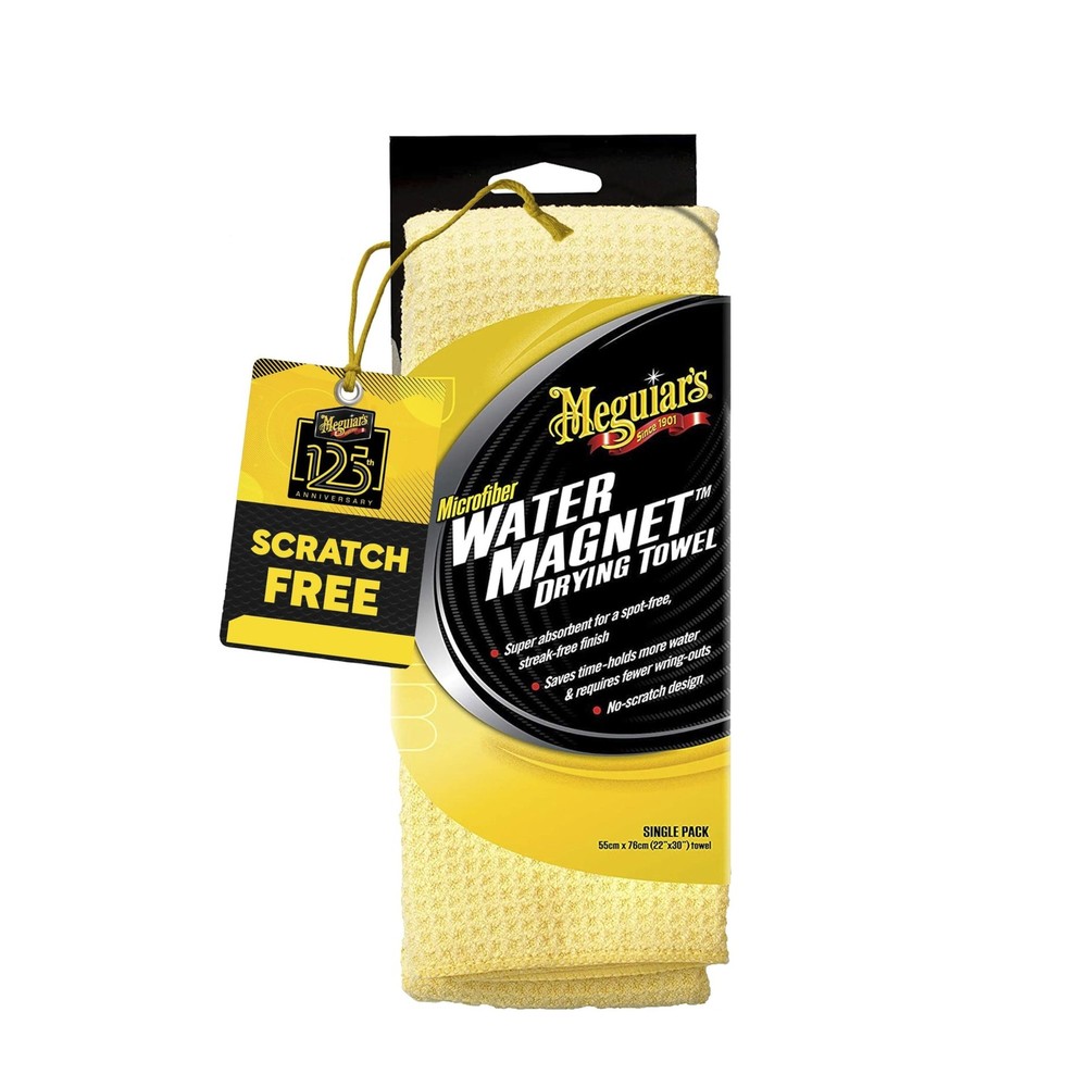 Meguiar's Water Magnet Microfiber Drying Towel, 1 Towel Pack, Yellow