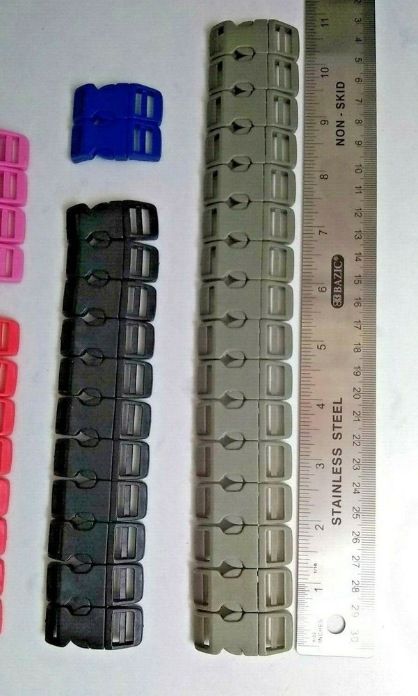 Curved 1/2 Side Release Plastic Buckles 53 Pack