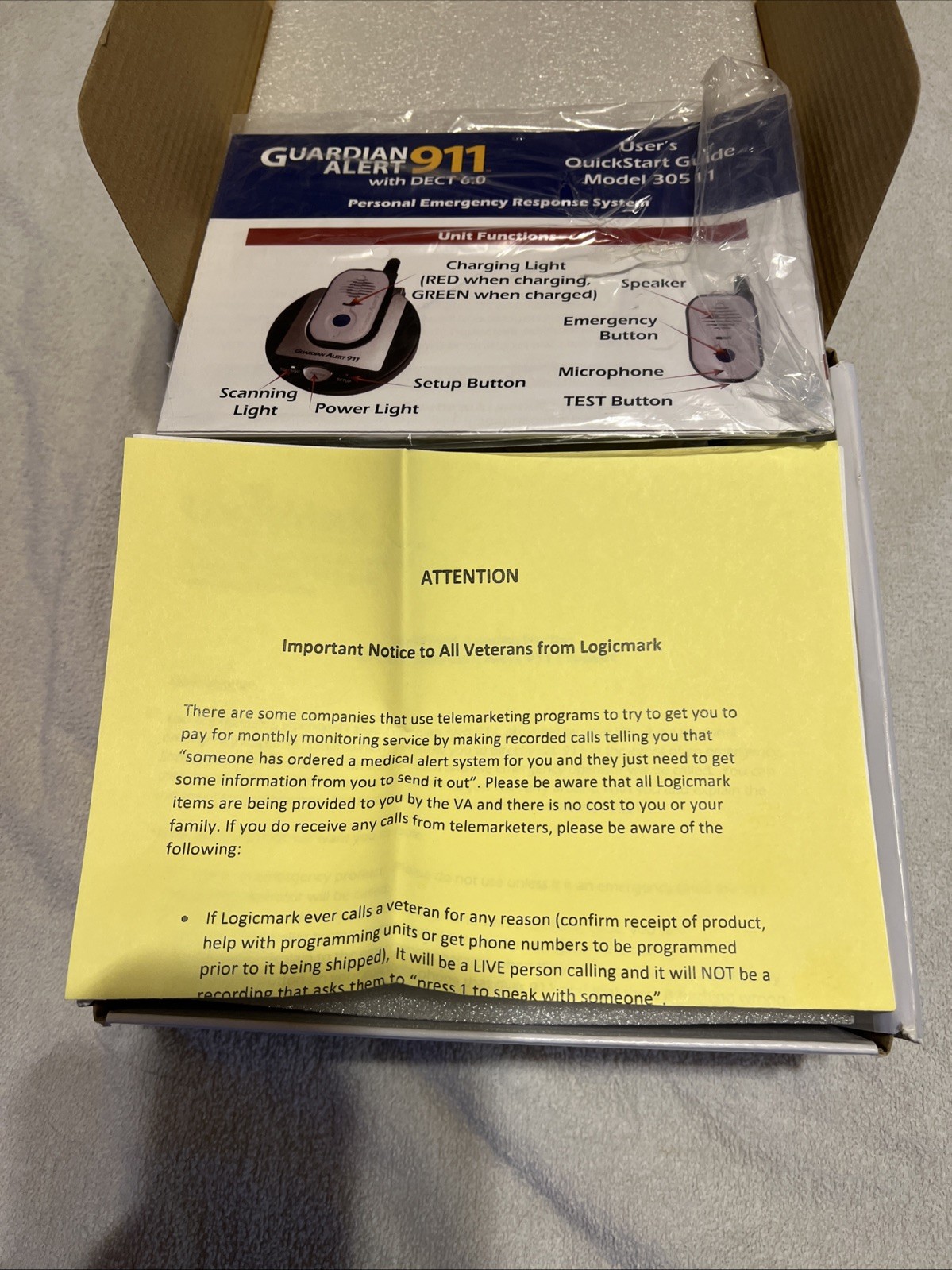 LogicMark Guardian Alert 911 DECT 6.0 Senior Medical Alert No Fees VOIP Landline