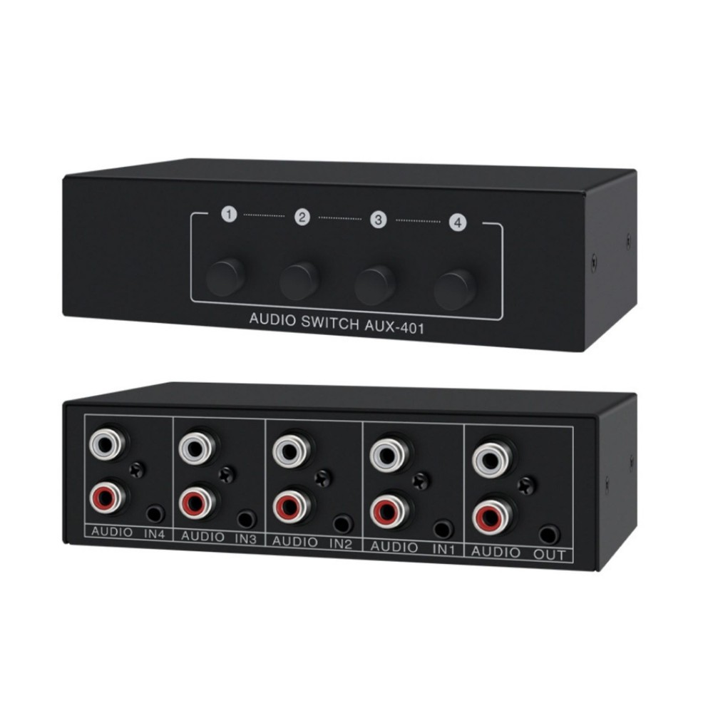 1* Stereo Audio Switcher 4 in 1 Out A/B Analog For Multi-source Switching